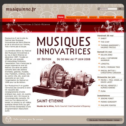 Site web musiquinno.fr, graphisme, developpement, web