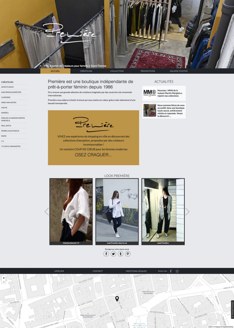 Boutique Première – site vitrine, graphisme, developpement, web