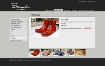 Site boutiquepremiere.com, graphisme, developpement, web