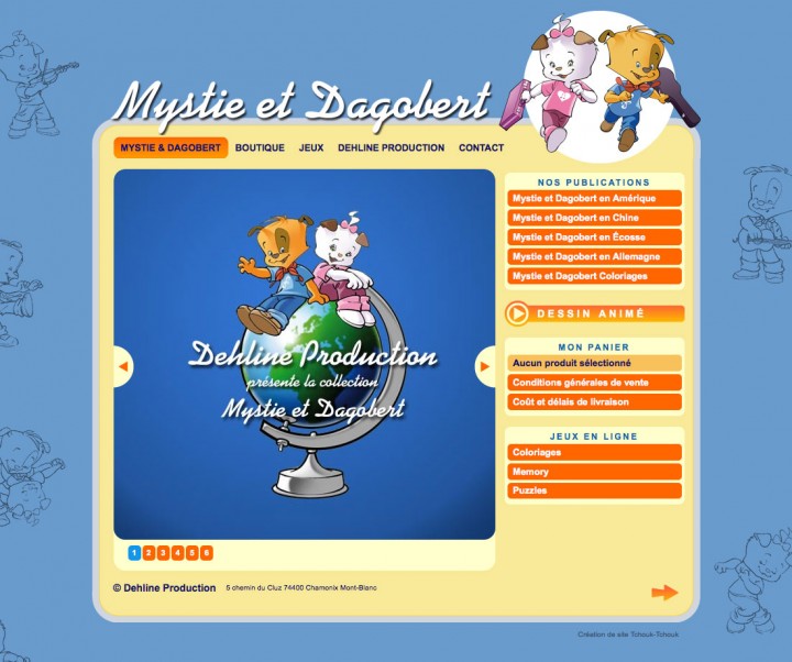 Site web mystiedagobert.com, graphisme, developpement, web